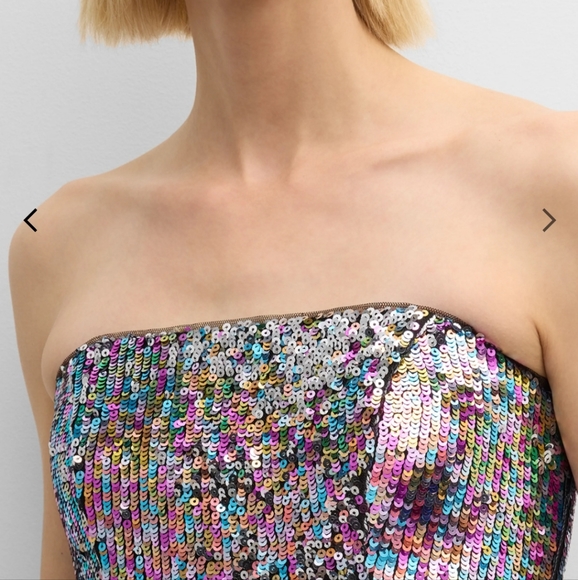 LIV FOSTER STRAPLESS SEQUIN MIDI DRESS SIZE S - Picture 5 of 11